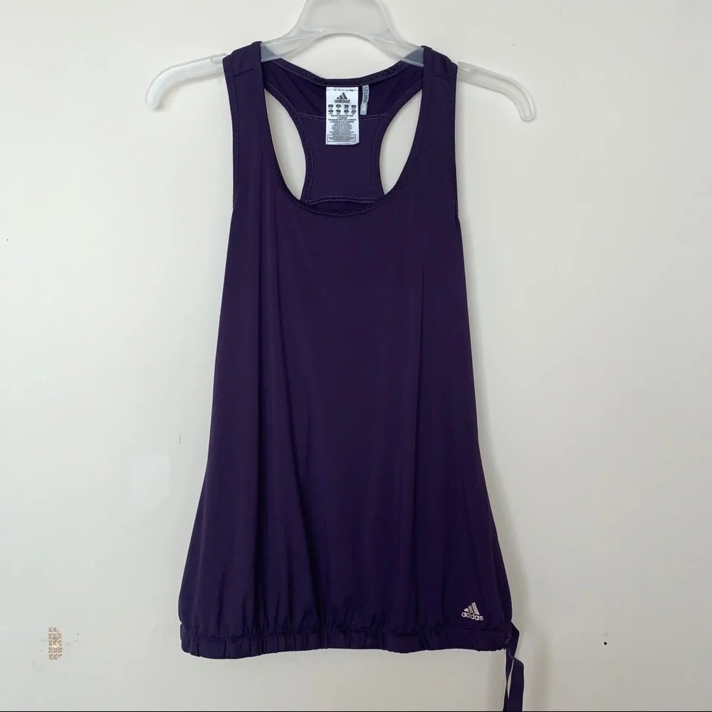 Adidas Climalite Purple Cinch Waist Tie Workout